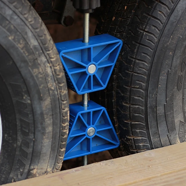 J368 RV Wheel Stablizer- Stabilizes Your Trailer by Securing Tandem Tires to Prevent Movement While Parked- 26&quot; to 30&quot; Tires