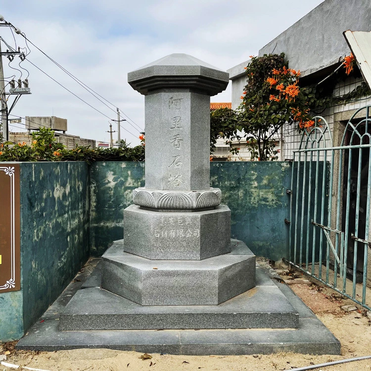 Japanese Custom-Made Dark Gray Natural Headstone And Gravestone Granite Stone Monument Cemetery Tombstone For Memori