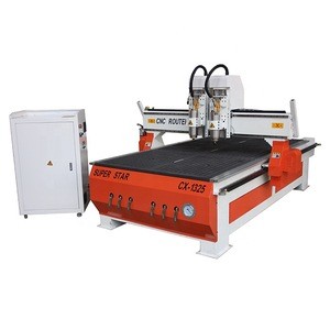 Jinan cnc machinery 1325 woodworking router 2 heads wood router for furniture wood craft