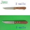 (JYKS-PK408) big hybrid blade half-serrated steak knife with 2 or 3 nails wooden handle