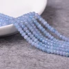 Kahkashan Jewelry Natural Aquamarine 3*2mm Rondelle Faceted Loose Beads jewelry Making Factory Wholesale Stone Beads Blue Color