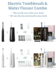 KANGYU Combo Water Flosser and Electric Toothbrush 300ml Rechargeable Oral Irrigator Waterjet for Household Outdoor Use