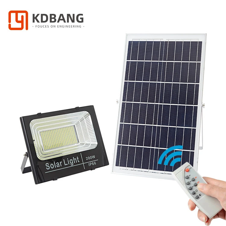 KDBANG Outdoor Ip66 Lithium Battery Powered SMD 25w 40w 100w 200w Solar LED Flood Lamp