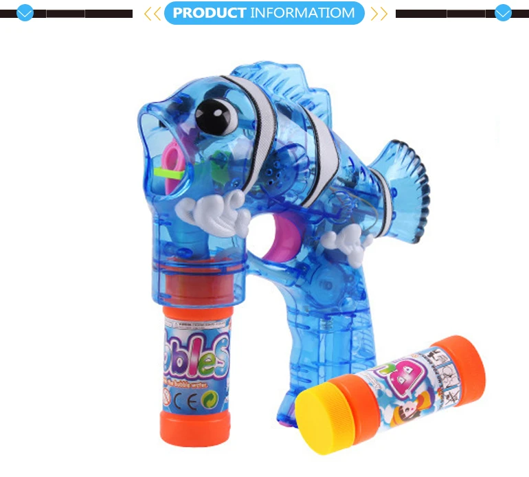Kids toy led shooters transparent flash bubble gun with music
