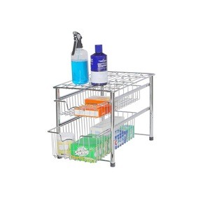 Kitchen accessories under sink cabinet sliding basket organizer