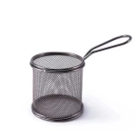 Kitchen tool stainless steel wire mesh air fryer fast food serving strainer basket potato chip mini french fry basket
