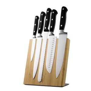 L25cm Heavy and Strong 100%  Bamboo Magnetic Knife Block