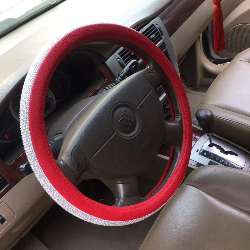 Lady Auto Rhinestone Gem Stone Car Steering Wheel Cover
