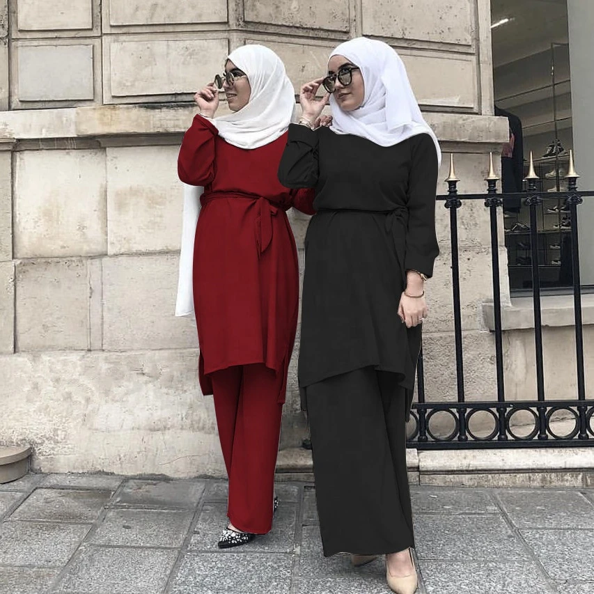 Buy Latest Design 2 Pieces Islamic Clothing Women Muslim Dresses Abaya from  Shanghai Youti Clothing Co., Ltd., China