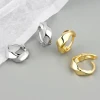 Lerca Dainty 925 Sterling Silver Screw Huggies Minimalist Gold Plating Hoop Earrings Designer Jewellery for Women