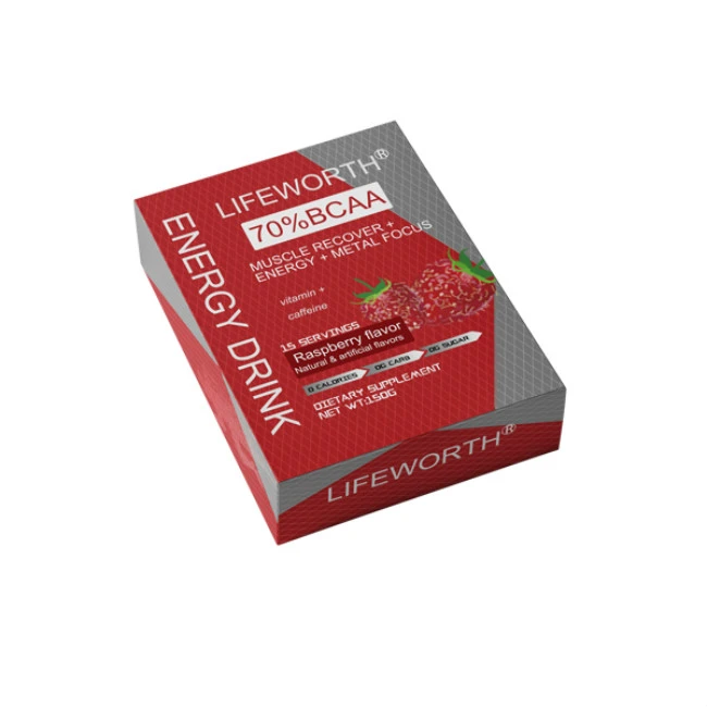 Lifeworth natural raspberry caffeine pre workout powder vitamin b complex energy drink