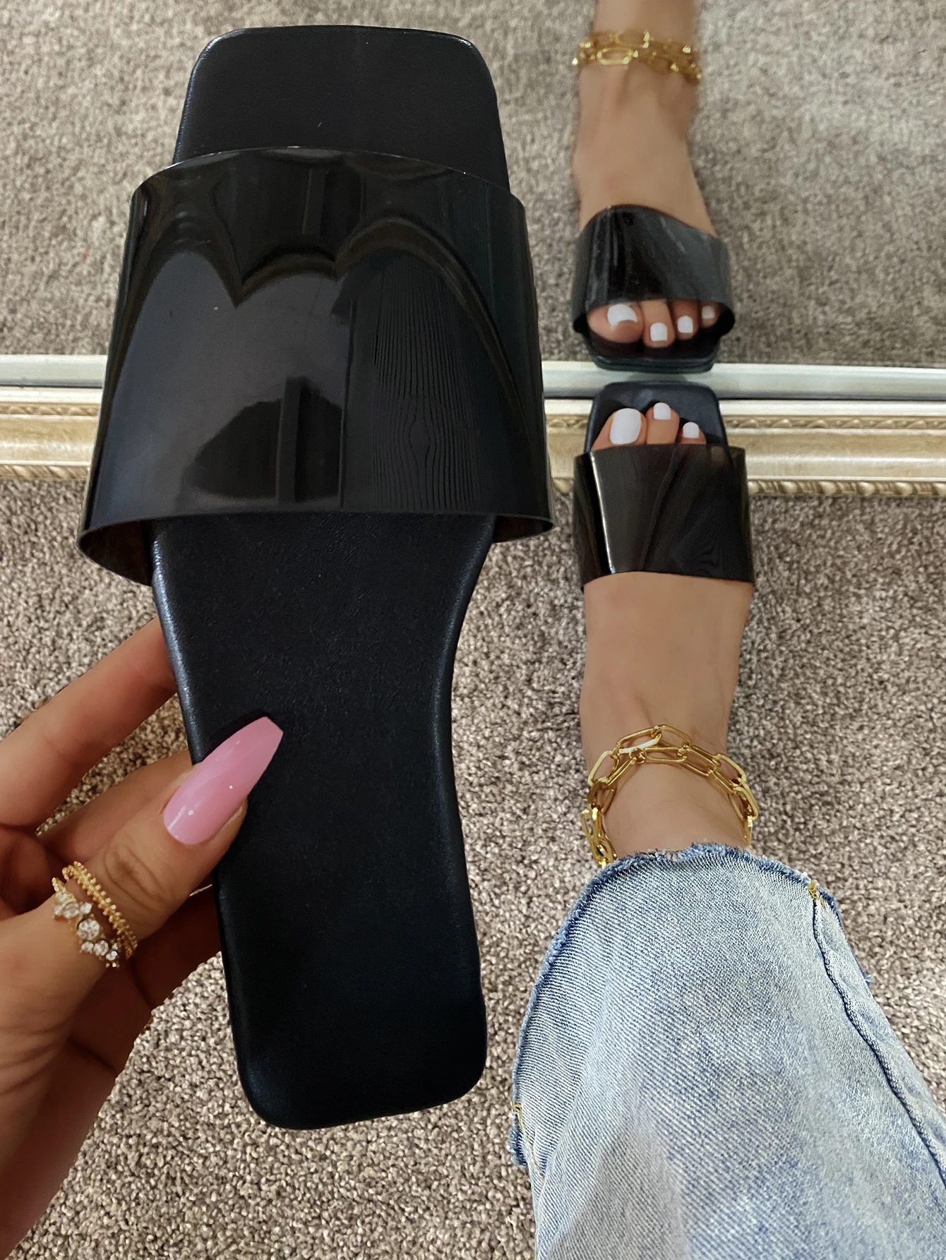 Light color transparent slippers for women fashion sandals 726