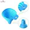Liquid or Powder Transfer Flexible Mini Kitchen  Collapsable Silicone Funnel With Bottle Brush