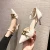 Import Little fresh girl 2021 new chain pointed toe buckle with air quality stiletto high-heeled shoes from China