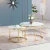 living room furniture marble top stainless steel gold round coffee table set