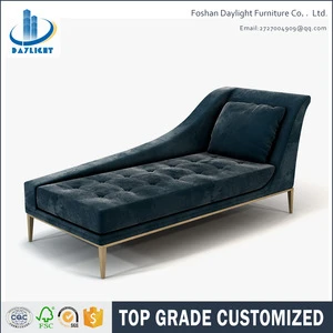 Living room sofa set dark blue velvet tufted chaise lounge