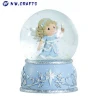 lovely little angel holding a star snow globe baptism baby shower souvenirs