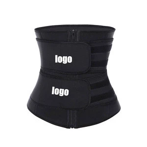 Lover-Beauty Private Label High Quality Latex Double Belt Zipper Sauna Body Slimming Women Corset Waist Trimmer Trainer Shapers