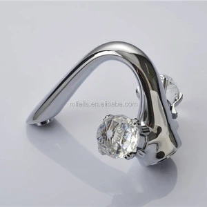 Luxury bathroom mixer taps finished chrome basin faucet with two crystal handles MLFALLS