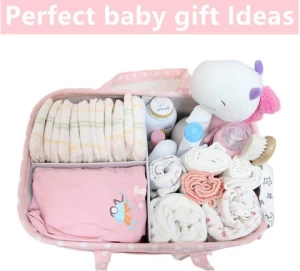 Luxury Best Polyester Premium Nursery Large Organizer And Baby Diaper Bag Caddy Storage with Lid Shoulder Strap for Baby