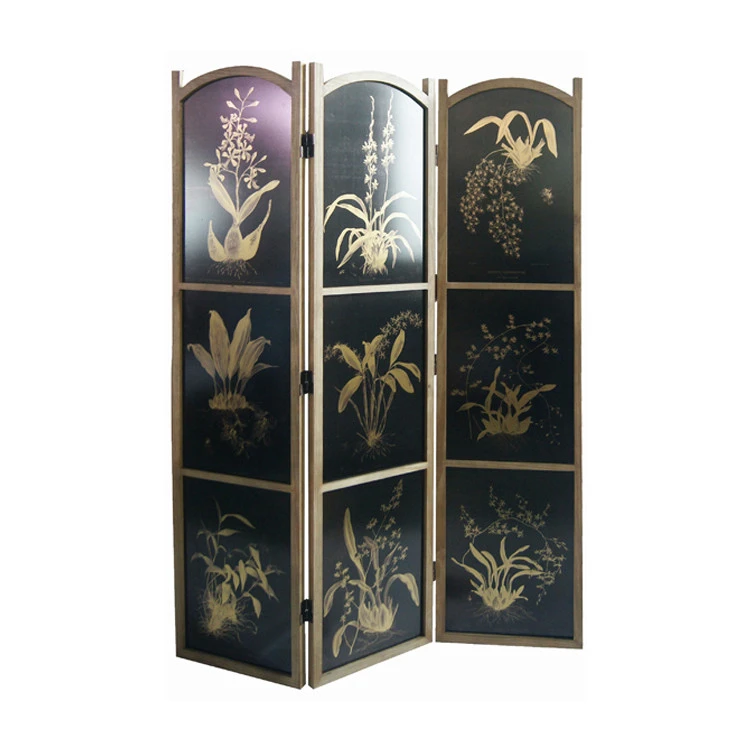 Luxury Fir Wood Frame Mirrored Glass 4 Panel Screen Movable Divider For Room Aluminium Foil World Map Room Divider