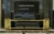 Luxury gold stainless steel frame black tempered glass TV stand cabinet