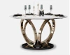 Luxury Marble Dining Round Marble Table Top  With Stainless Steel Table Legs Dining Table Set