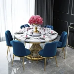 Luxury Modern Dining Table Set High-End Marble Home Furniture with Chairs for Dining Room