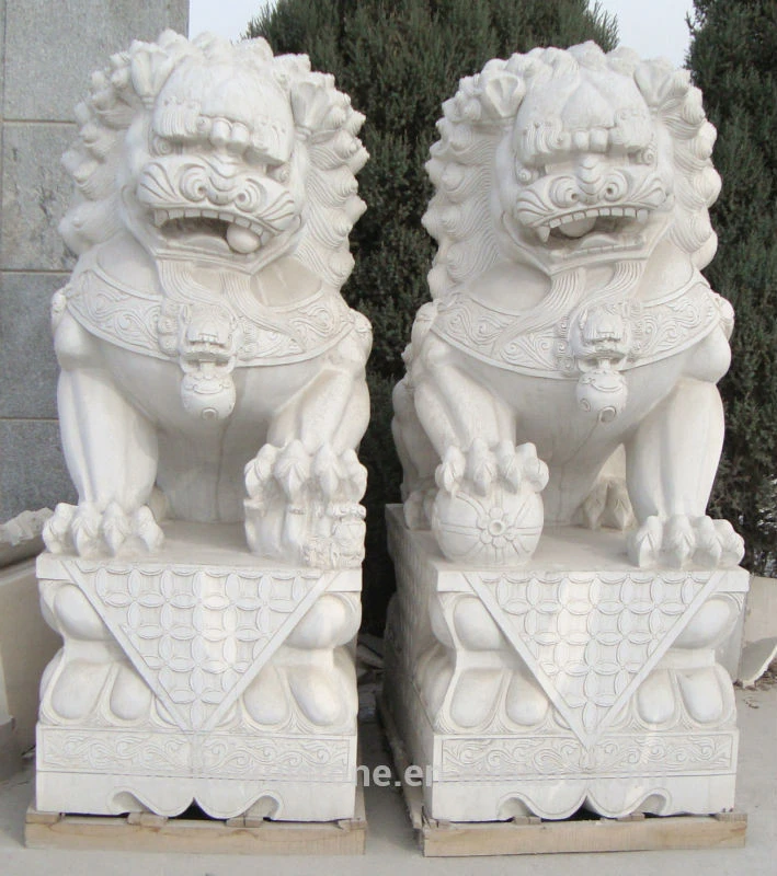 marble chinese lion carving