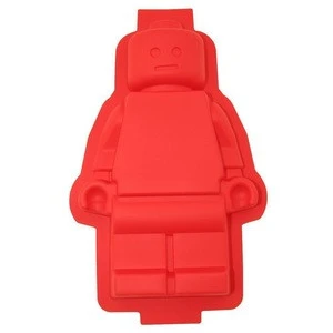 March Expo Large Size Silicone Figure Robot Cake Mold Chocolate Mold For Lego Lovers Cake Decorating Tools