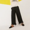 Maxnegio Guangzhou Custom Summer Black Stripes Loose Wide Leg Women Pants