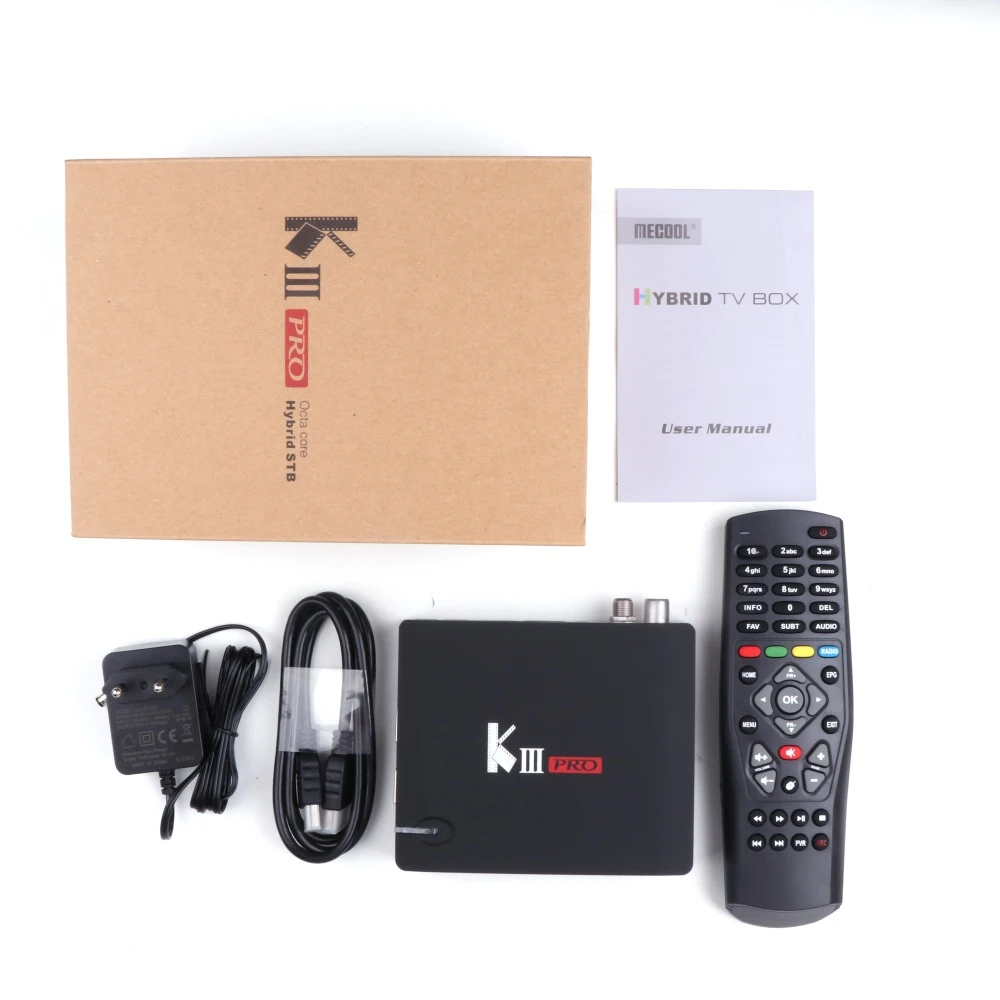 MECOOL KIII Pro Satellite TV Receiver Amlogic S912 DVB S2 T2 C Android TV Box 3G 16GB Internet 4K Digital Satellite Decoder
