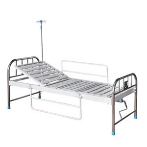 Medical Supplies Single Crank Function Manual Hospital Bed With Mattress