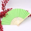 Meilun custom printed folding hand fan, Handmade custom chinese traditional paper silk fabric hand fan bamboo craft