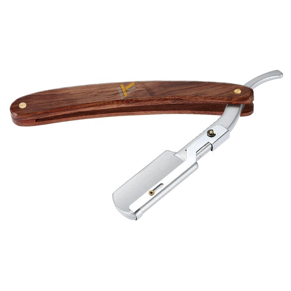 Buy Mens Folding Wooden Straight Razor Shaving Professional Barber ...