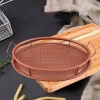 Mesh Baking Tray Non-Stick Round Baking Pan Chips Crisping Basket Microwave Oven Copper Baking Tray BBQ Tray Baking Tool