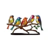Metal bird table art home room art decoration double sided metal stained birds on branch desktop ornaments