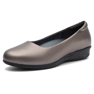 Microfiber upper rubber outsole lady slip-on ballarina style orthopaedic healthy comfortable shoes