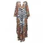 Middle Eastern Printed Dress Large Size Loose Muslim Dress Islamic Clothing