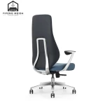 modern conference office swivel office elevating PU genuine leather mid high back ergonomic chair