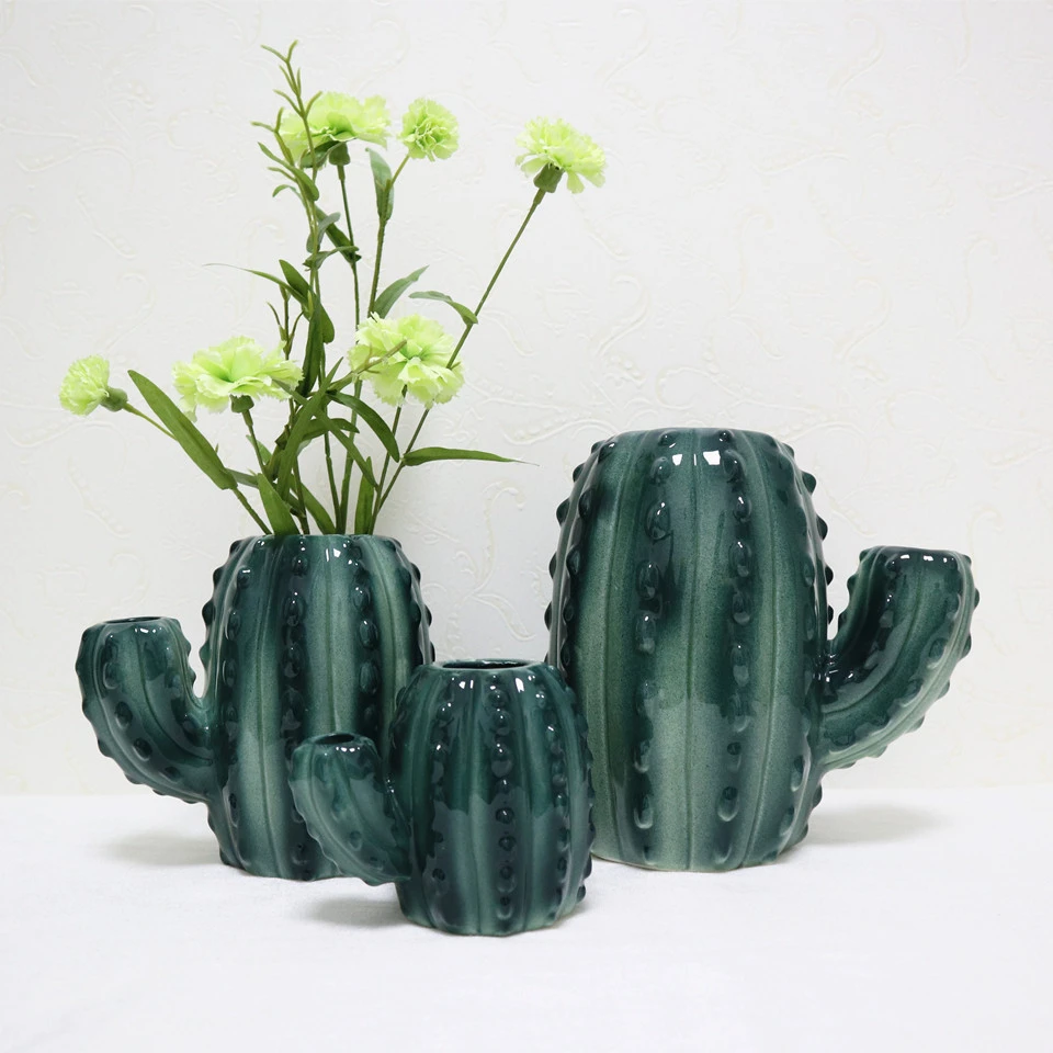 Modern glazed ceramic porcelain cactus pots cactus vase