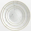 Modern marble design with gold rim wedding tableware