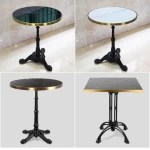 Modern  Restaurant Furniture marble Table Commercial Bar Chinese Luxury stainless steel table for hotel use