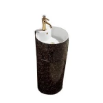 Modern Sanitary Ware White Ceramic Pedestal Round Toilet Hand Wash Basin