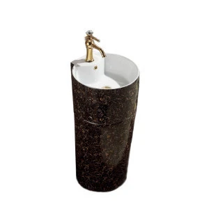 Modern Sanitary Ware White Ceramic Pedestal Round Toilet Hand Wash Basin