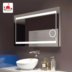 Modern waterproof shower bath led illuminated hotel mirrors wall mounted fogless large bathroom smart led mirror