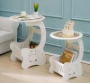 Modern white PVC wood plastic living room furniture coffee table outdoor
