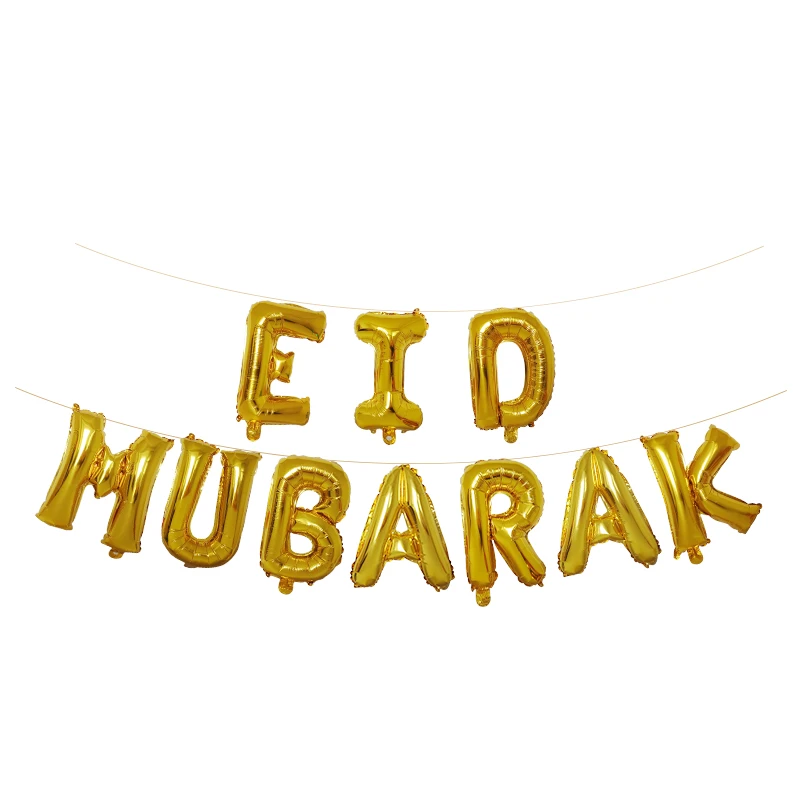 Moon Star EID MUBARAK Banner Party Decoration Foil Mylar Balloon 16 inch Letter globes Party Supplies