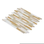 Moonight Cheap Strip White and Yellow Natural Marble Glass Mosaic