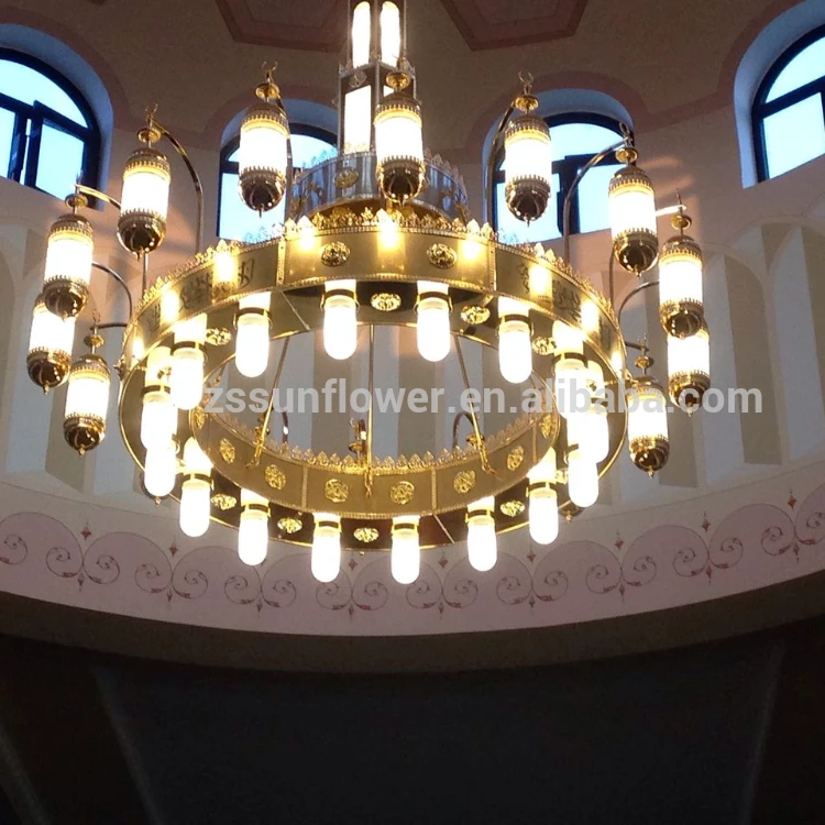Moroccan lighting Islamic chandelier decoration gold plated iron mosque chandelier lighting
